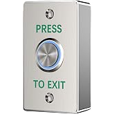 Push to Exit Button with Back Mount Box IP67 Waterproof Stainless Steel LED Light NO/NC Press Exit Switch