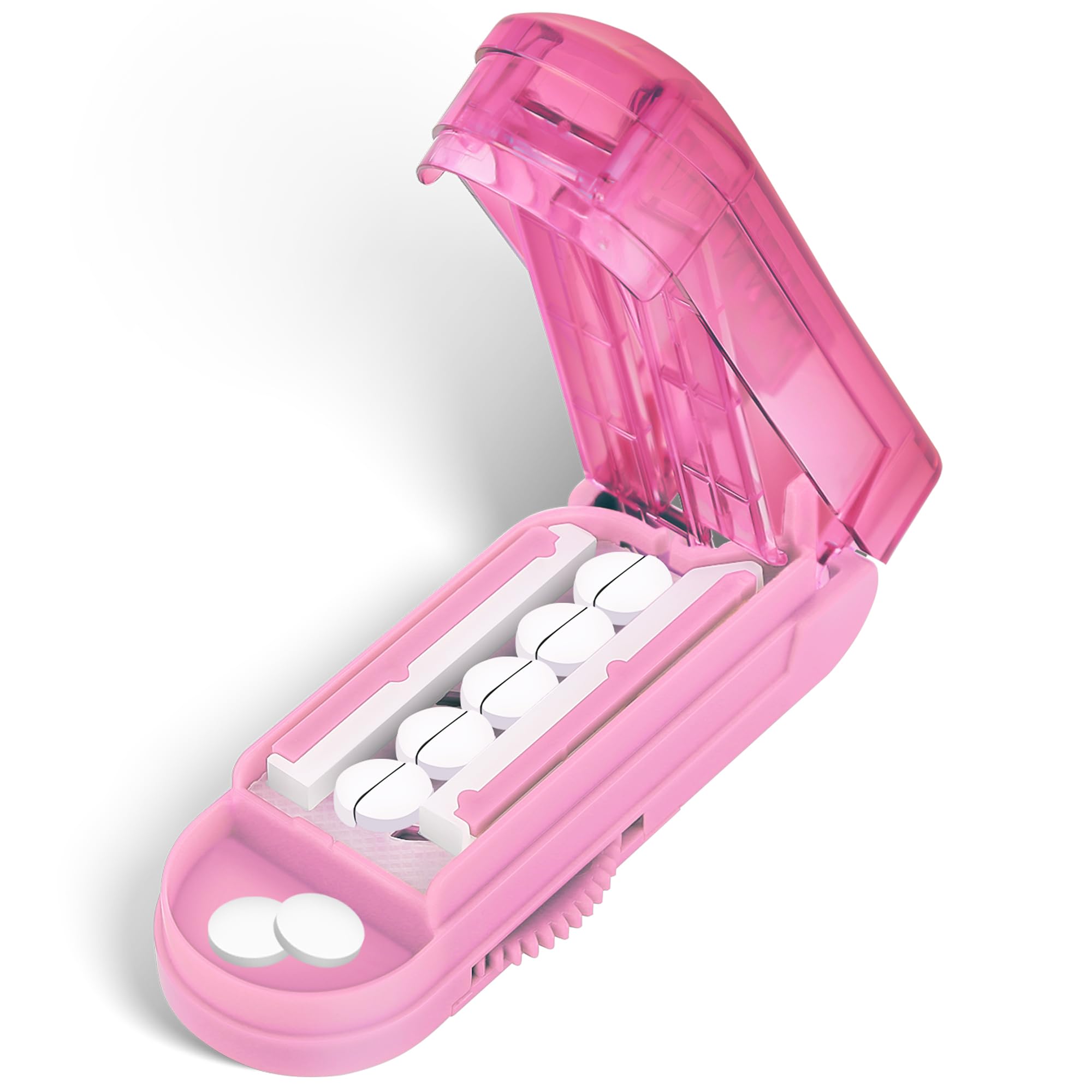 Photo 1 of DUBSTAR Pill Cutter Splitter for Small and Tiny Pills, Multiple Pill Cutters for Small or Large Pills, Adjustable Pill Splitter with Centering Device and Blade Guard for Multi Tablets (Pink)