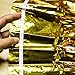 AMAZECO 2 Pack Foil Fringe Curtain Gold Metallic Photo Booth Tinsel Backdrop Door Curtains for Birthday Bachelorette Parties Weddings Christmas and New Years Eve Party Decorations.