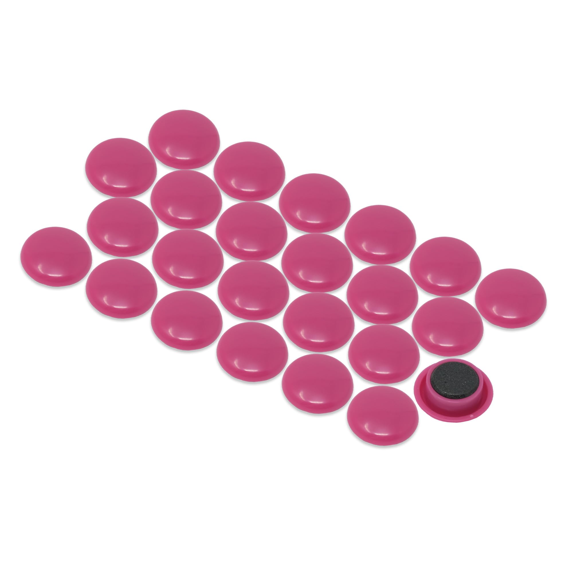 Small Pink Planning Office Magnets for Fridge, Whiteboard, Noticeboard, Filing Cabinet - Pack of 24