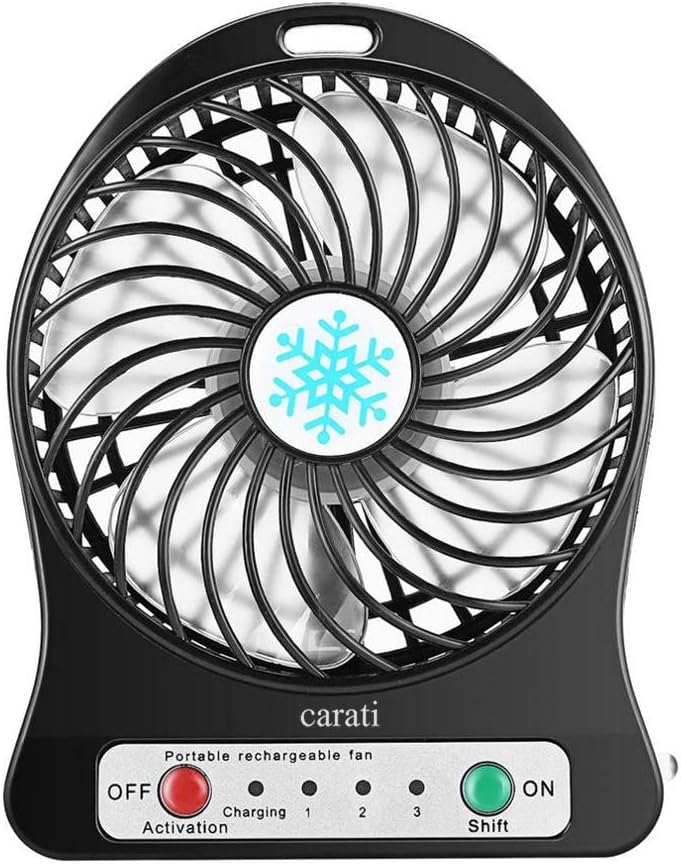 CN001 carati Portable Desk Fan Mini USB Powered Desk Fan Travel Camping Office