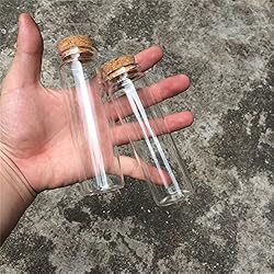 TAI DIAN 90ml Glass Bottles with Cork 37x120x27mm