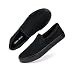 Emma Shoes Low-Top Slip Ons Women's Fashion Sneakers Casual Canvas Sneakers for Women Comfortable Flats Breathable Padded Insole Slip on Sneakers Women Low Slip on Shoes, All Black, 8