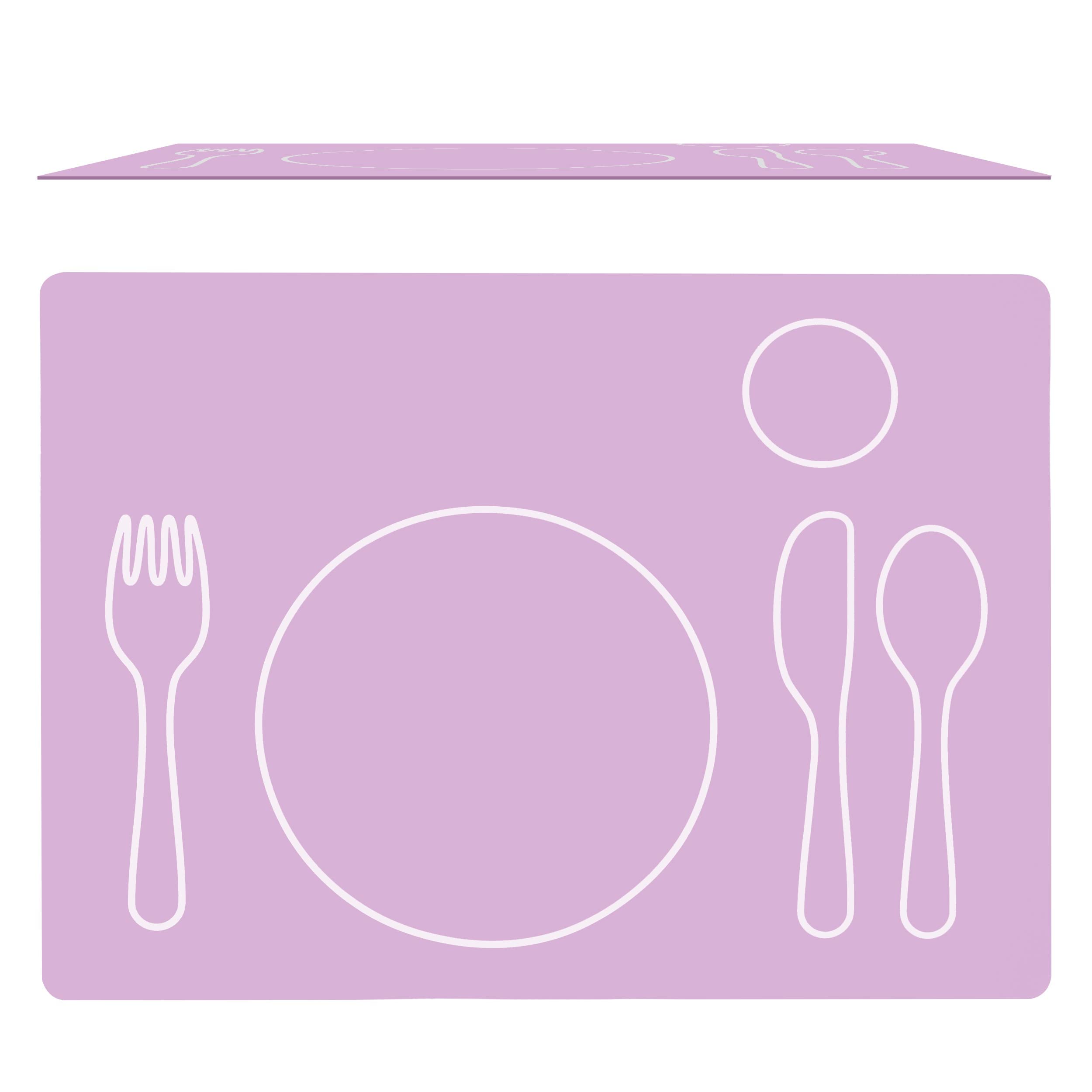 Montessori Toddler Silicone Dining Mat, Non-Slip, Easy-to-Clean, Dining Mat for Setting the Table, Montessori Practical Life, Lilac - Kids House