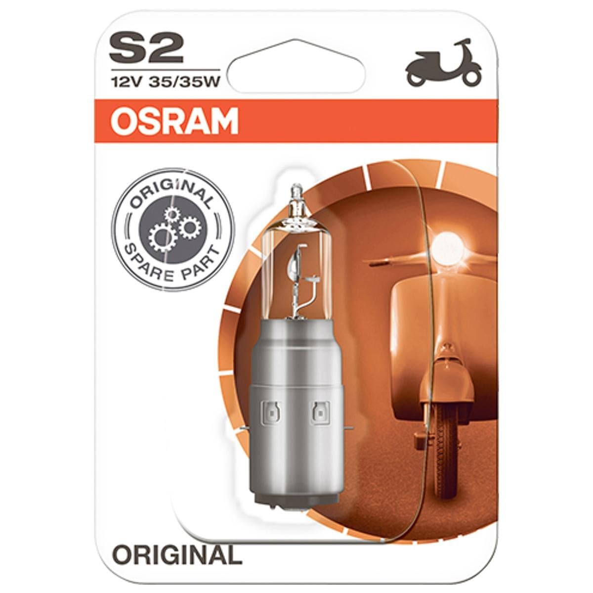 Osram 64327-01B S2 Motorcycle/Scooter Headlamp Bulb, 12 V, 35 W