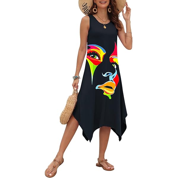 Robe Midi Femme Col En V Sans Manches - Cache-Maillot De Plage - Pour Vacances, Plage, Soirée - Taille S - Bleu - 13