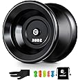 MAGICYOYO Professional Unresponsive Yoyo Y01 Node, Metal Aluminum Yo Yo for Advanced Player, Superior Stable, + 30% Sleep Time, + 5 Replacement Yo yo Strings, Yo-yo Bag, Glove (Black)