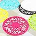 IPHOX 3 Set Silicone Multi-Use Intricately Carved Trivet Mat for Kitchen mats, Table mats, Bowl mats, Dish mats and Pitcher Coasters - Insulated Flexible Durable Non Slip Coasters Hot Pads (Grey)