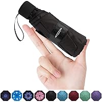 Goothdurs Mini Travel Compact Windproof Umbrella - Small Folding Lightweight Sun & Rain Umbrellas with 95% UV Protection…