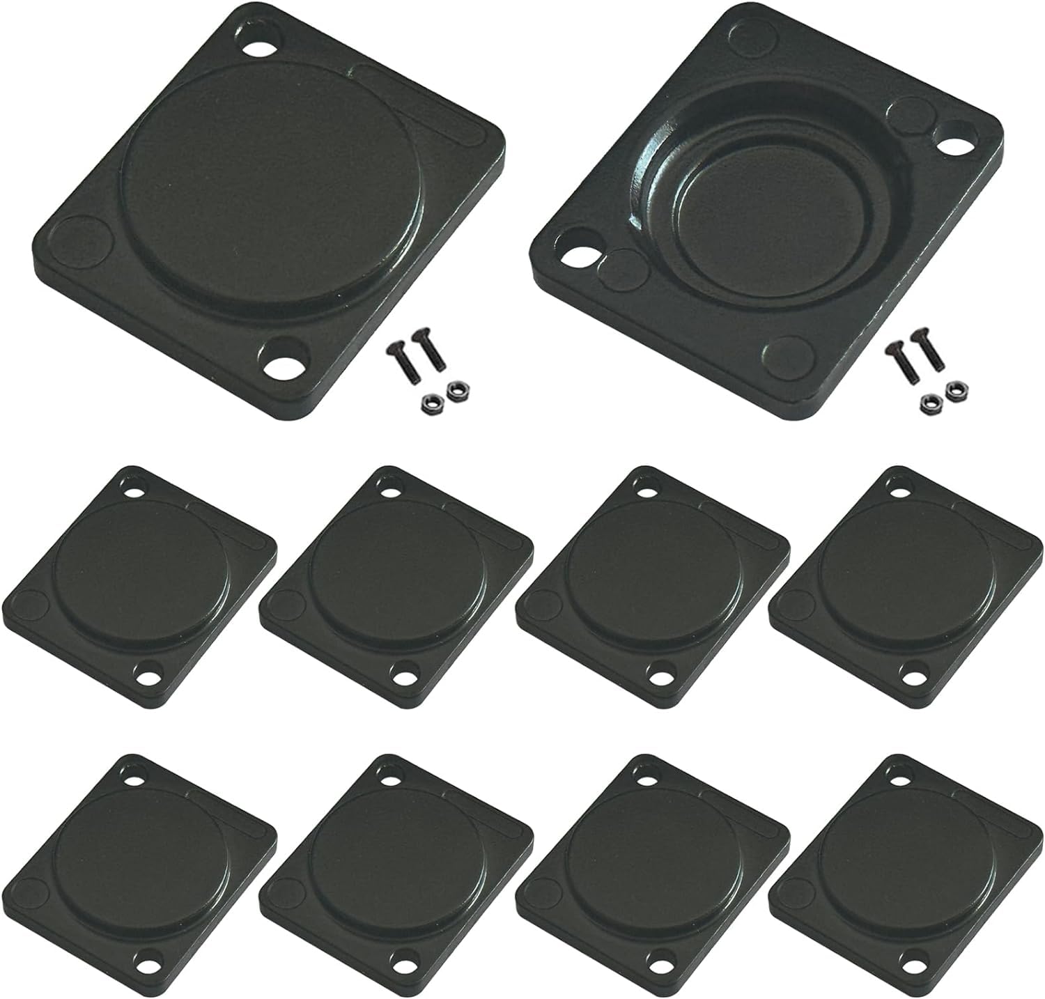 PENGLIN 10PCS Panel Mount Blank Plate, D-Series Metal Rack Mount Plate for Chassis connectors and XLR Connectors
