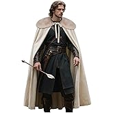 Joukavor Renaissance Velvet Cape with Viking Fur Collar for Men Halloween Cosplay