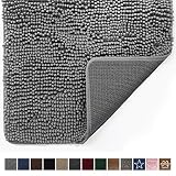Gorilla Grip Original Indoor Durable Chenille Doormat, 48x30, Absorbent, Machine Washable Inside Mats, Low-Profile Rug Doormats for Entry, Mud Room Mat, Back Door, High Traffic Areas, Gray