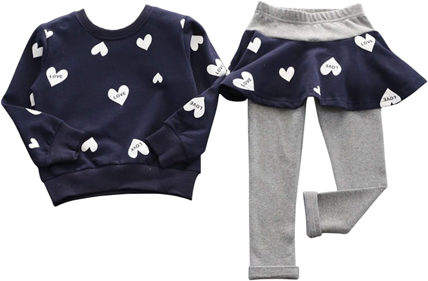 Adorable Toddler Baby Girls Clothes Set Long Sleeve T-Shirt and Pants Outfit Fall Clothes