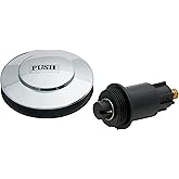 Master Plumber 199TT Clicker Bathtub Drain Plug, 1/4-in Post, Chrome Metal Cap, Toe-Touch Drain Plug