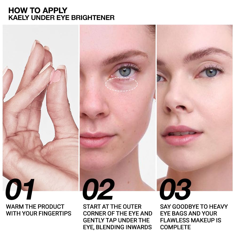 Kaely Under Eye Brightener, Under Eye Concealer for Older Women, Color Correcting Pot Concealer for Dark Circles Brighten Makeup, corrector de ojeras, Vegan & Cruelty-Free, 01 Light Rose Shimmer