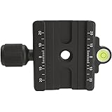 Desmond DAC-60 60mm QR Clamp 3/8" w 1/4" Adapter & Level Arca-Swiss Compatible for Tripod Head Quick Release