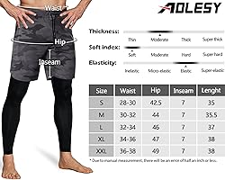 Men's 2 in 1 Running Pants, Gym Workout Compression