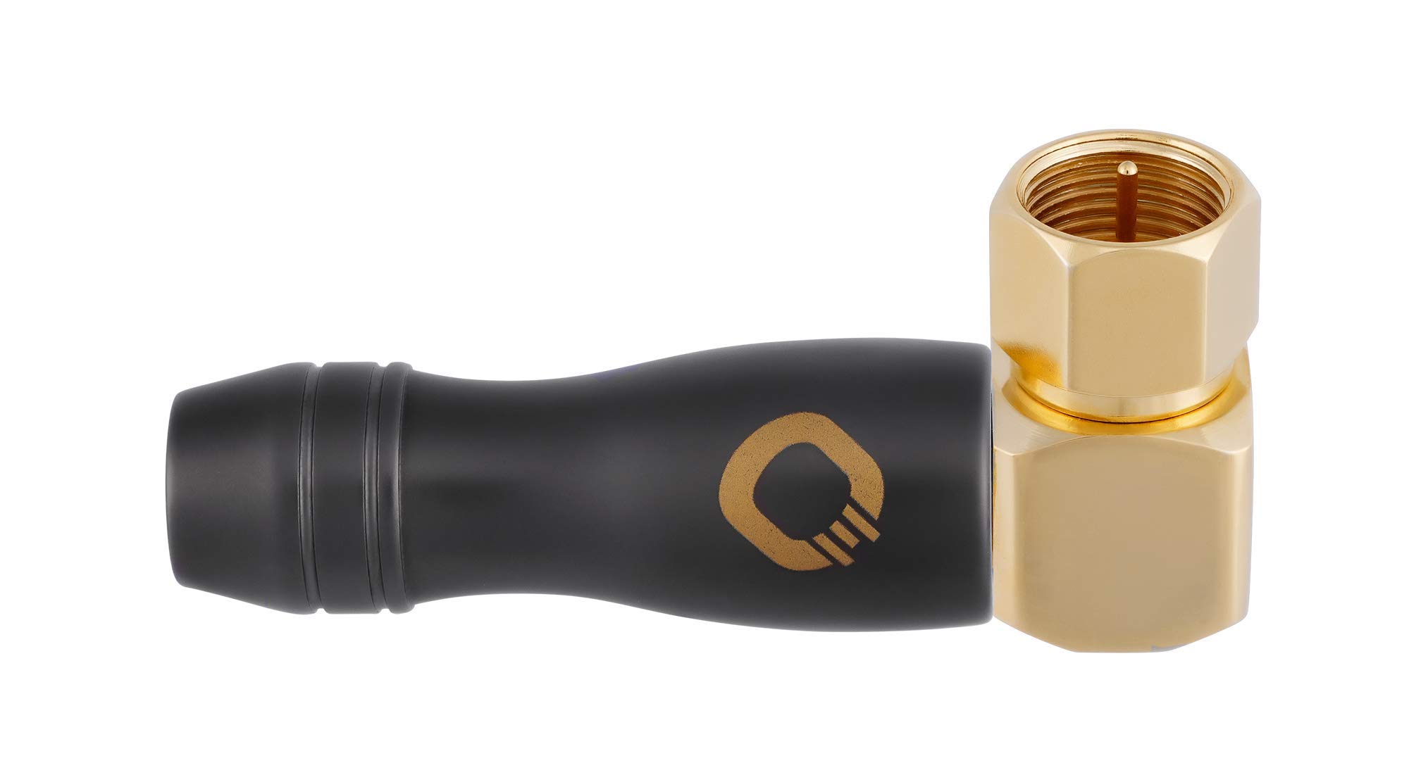 OEHLBACH Transmission Shift S90 Coaxial F-Connector IEC (m) (Satellite Angle Plug, Adapter, Screwable) Gold-Plated for TV/Radio Connection - Pack of 1