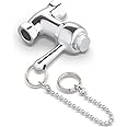 Self-Closing Shower Valve with Pull Chain, Chrome, Indoor or Outdoor Use