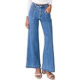 Cicy Bell Womens Straight Wide Leg Jeans High Waisted Vintage Loose Baggy Flare Denim Pants with Pockets