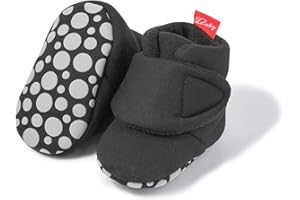 Sawimlgy Newborn Infant Baby Girl Boy Cotton Booties Stay On Sock Slippers Soft Bedroom Shoes Non-Skid Ankle Boots With Grippers Toddler Crib Warm Shoe First Walker Birthday Shower Gift
