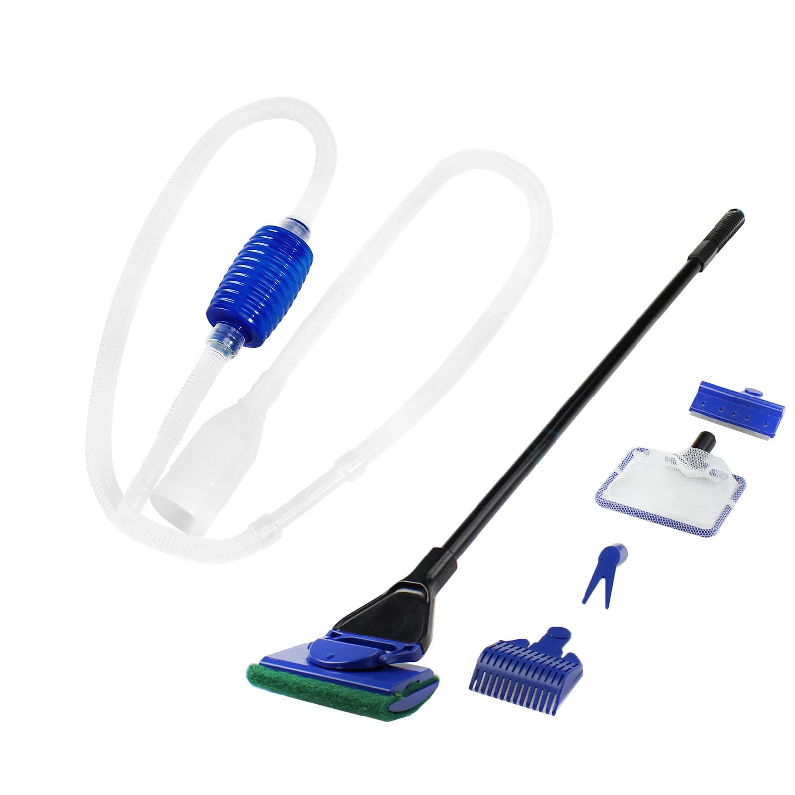 Photo 1 of AQUANEAT Aquarium Vacuum Siphon, Hand Pump Fish Tank Water Changer, with Fish Net Algae Scraper 5 in 1 Cleaning Set