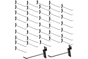KEJJNYER 100 Pack Slatwall Hooks, 4 inch Slat Wall Hanging Hooks Panel Display Hooks Black Slatwall Hooks Hangers for Retail and Exhibition Products