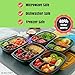 Bento Portion Control Containers | Large Meal Prep Lunch Box Containers | Microwave and Dishwasher Safe | Highest-Quality Food Storage by My Best Fresh