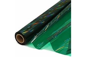 CMFYHM Iridescent Green Cellophane Wrap Roll I 34 In Wide X 100 Ft Long I Colorful Cello Perfect For Baskets,Gifts, Treats,Birthday Holiday Wedding Floral, Party Arts Crafts Decoration (Green)
