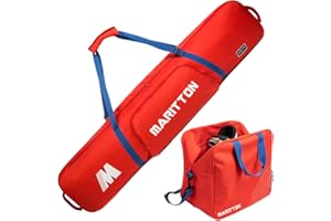 MARITTON Padded Snowboard and Boot Bag Combo,Store Transport Snowboard Up to 165 cm and Boots Up to Size 13,Two-Piece Snowboard Travel Bags.