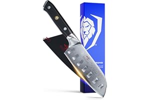 DALSTRONG Santoku Knife - 5 inch - Shogun Series Elite - Japanese AUS-10V Super Steel Kitchen Knife - Black G10 Handle - Vege