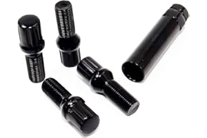 VERITEK PERFORMANCE Set of 20 Veritek 14x1.5mm Black 2.16" 28mm Shank Spline Drive Conical Seat Wheel Lug Bolts for Alfa Romeo Audi Mercedes VW Volkswagen Aftermarket Custom Wheels