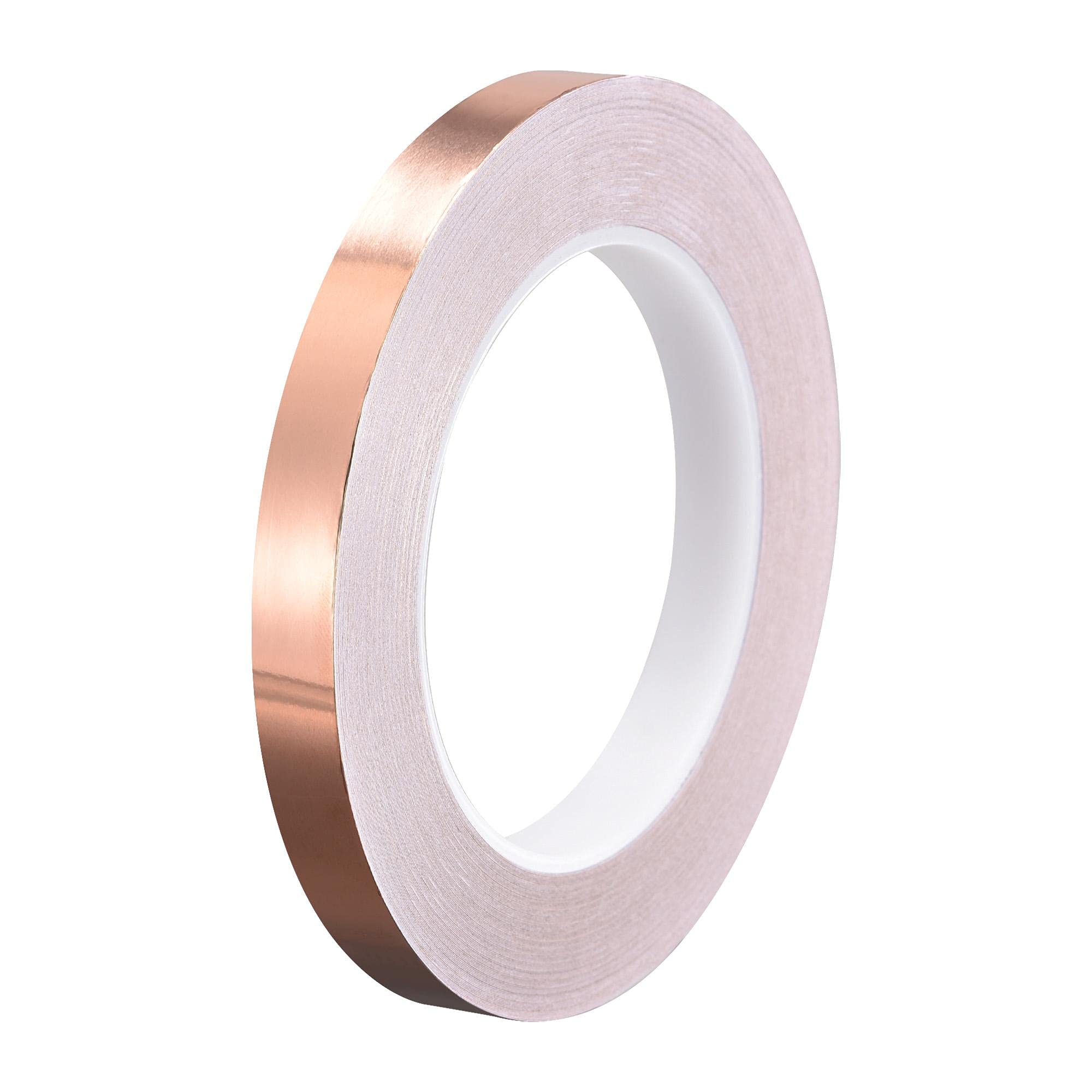 sourcing map Single-Sided Conductive Tape Copper Foil Tape Adhesive 12mm x 30m/98.4ft for Guitar,EMI Shielding Crafts, Electrical Repairs 1pcs