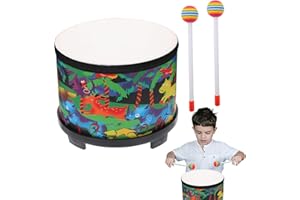 Tambour pour bébé – Tambour de 20,3 cm pour enfants | Jouet sonore en bois sensoriel éducatif instrument de musique pour enfa