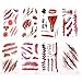 KepooMan Body Scar Tattoo Temporary Stickers Halloween Bleeding Wound Scar for Cosplay(8 Sheets, Over 60 Wound Tattoos Total)
