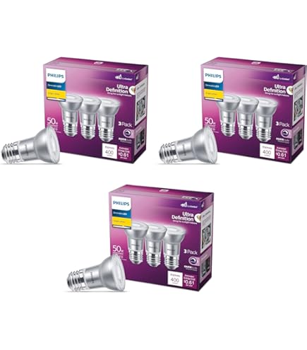 GE 60PAR16FL 120V Indoor Floodlight Bulbs – 60W PAR16, 650lm, Warm White, Dimmable (6-Pack)