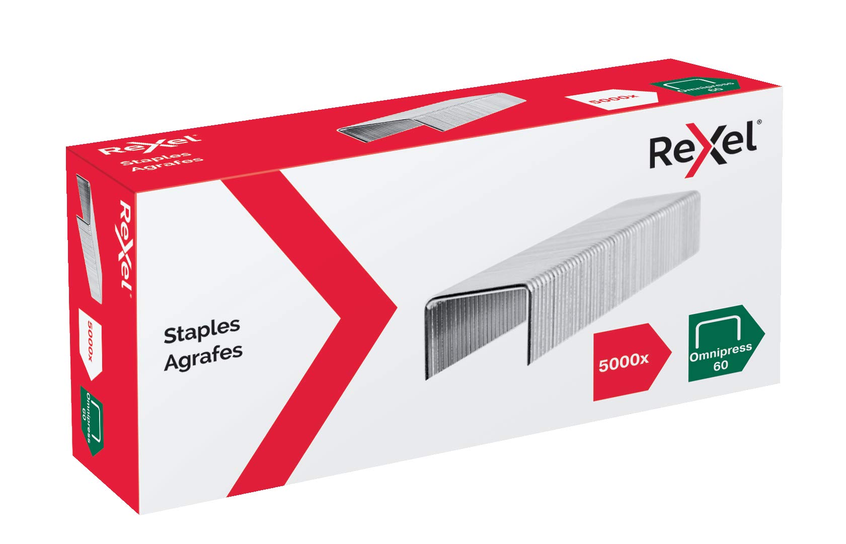 Rexel 2115685 Omnipress 60 Slim Wire Staples, For up to 60 Sheets, Use with the Omnipress SO60 Stapler, Pack of 5000,Silver
