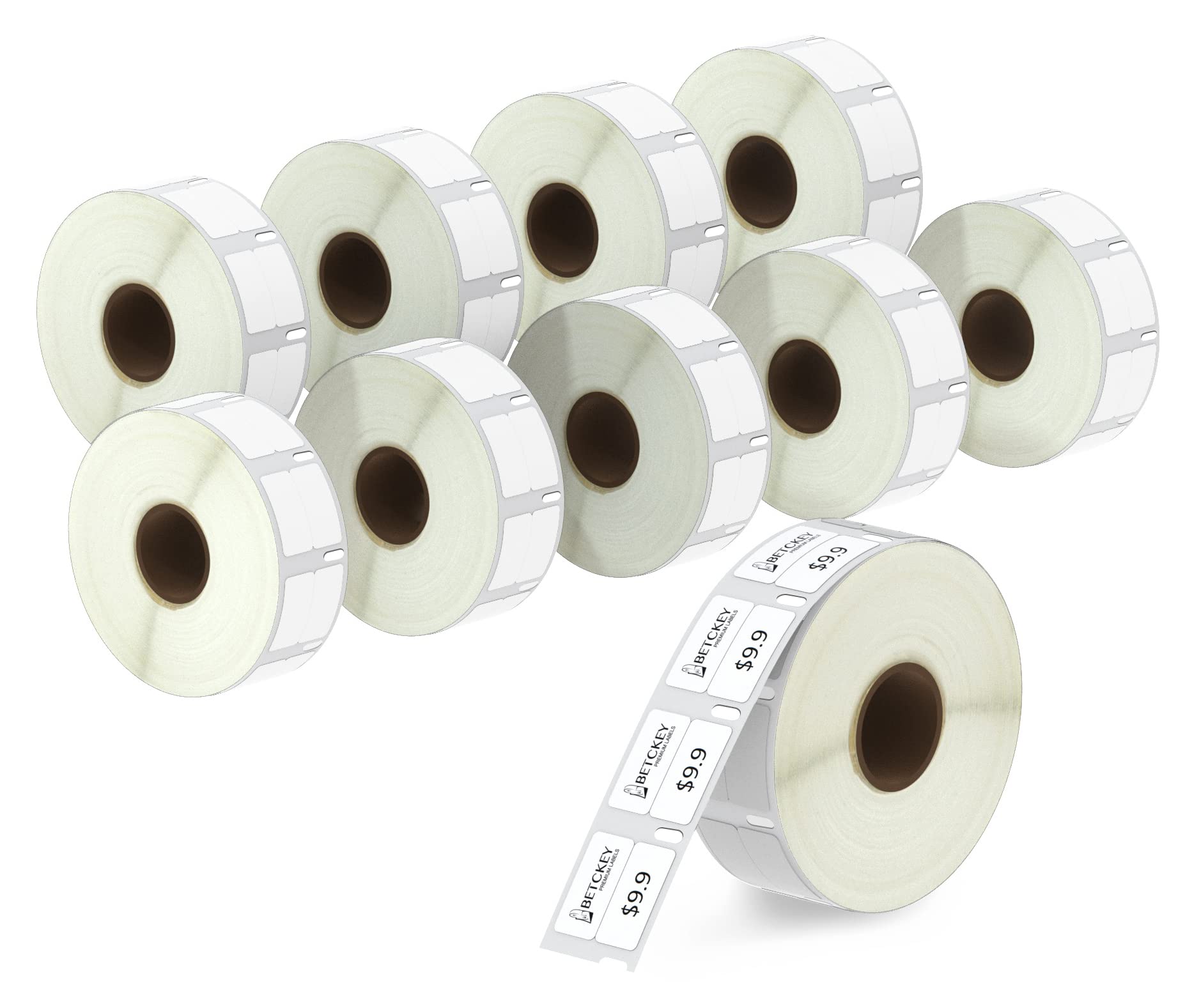 BETCKEY - 10 Rolls 11353 Self-Adhesive Labels Compatible with DYMO S0722530, 13mm x 25mm, 10000 Small Multi-Purpose Labels Compatible with DYMO LabelWriter 450, 4XL, NOT Fit 550 or 5XL