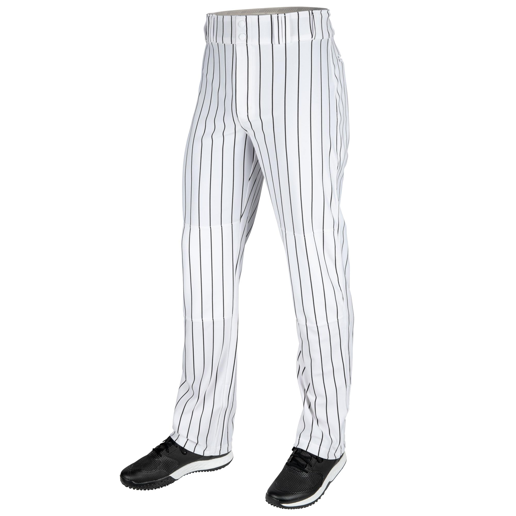 Photo 1 of CHAMPRO Men's Standard Triple Crown 2.0 Open Bottom Baseball Pants with Pinstripes, White, Black