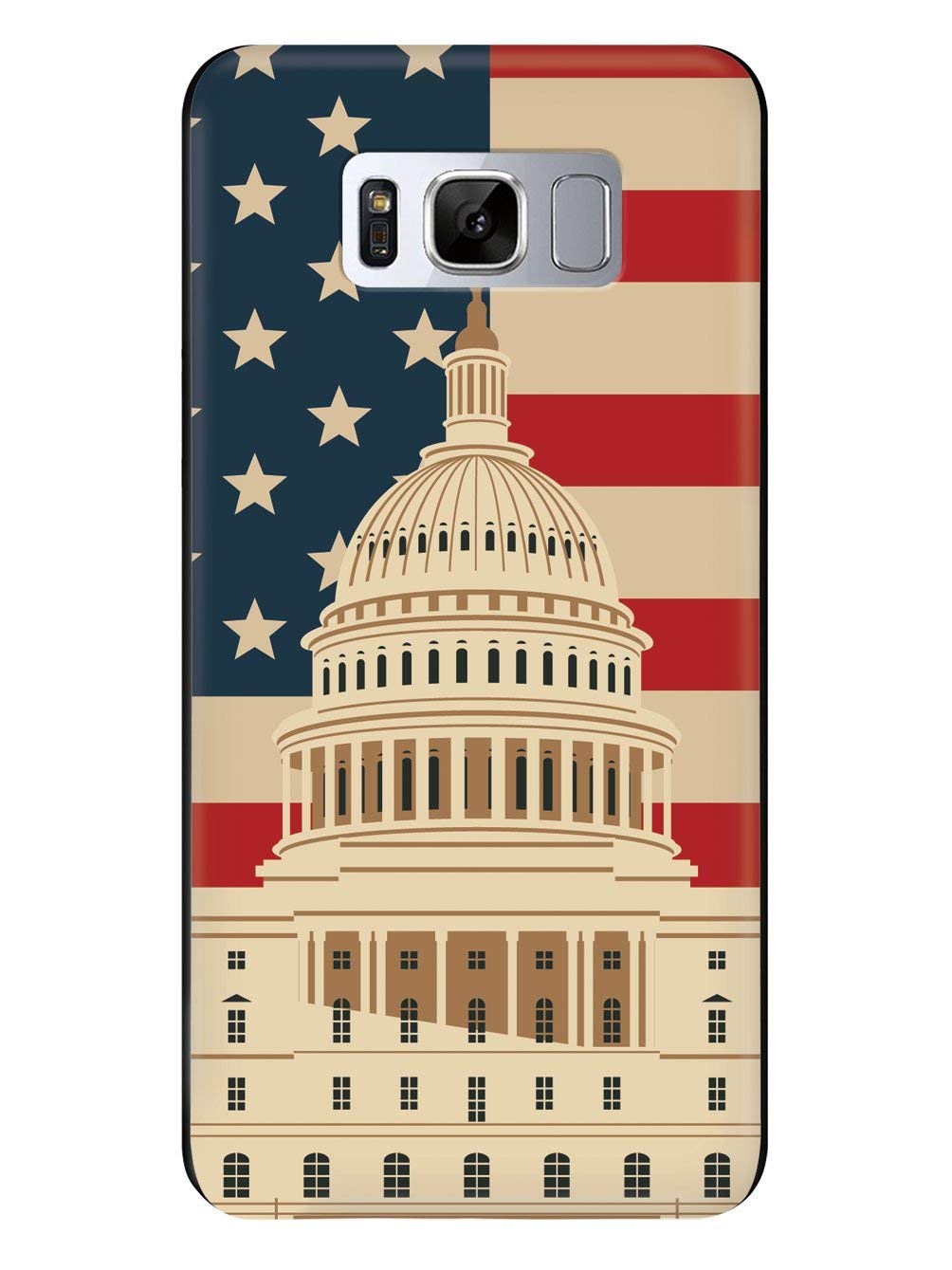 Inspired Cases - 3D Textured Galaxy S9 Case - Rubber Bumper Cover - Protective Phone Case for Samsung Galaxy S9 - Capitol Building - USA - Black