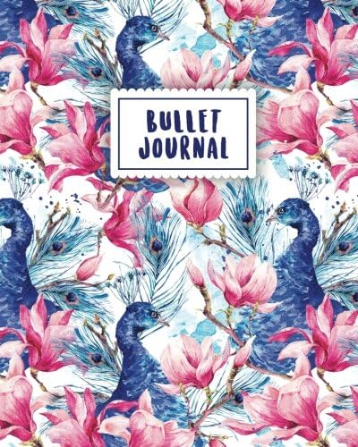 Bullet Journal: Peacock Journal | 150 Dot Grid Pages (size 8x10 inches) | with Bullet Journal Sample Ideas Paperback – 29 Jul 2017