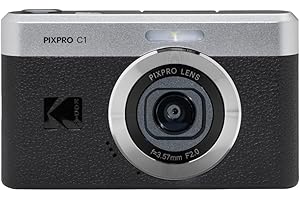 KODAK PIXPRO C1 Friendly Zoom Digital Camera - 13MP Compact Point and Shoot with 2.8” 180° Tilt LCD Flip Screen, Retro Vintage Design with 4X Zoom and 1080P Full HD Video for Travel, Vlogging, Black
