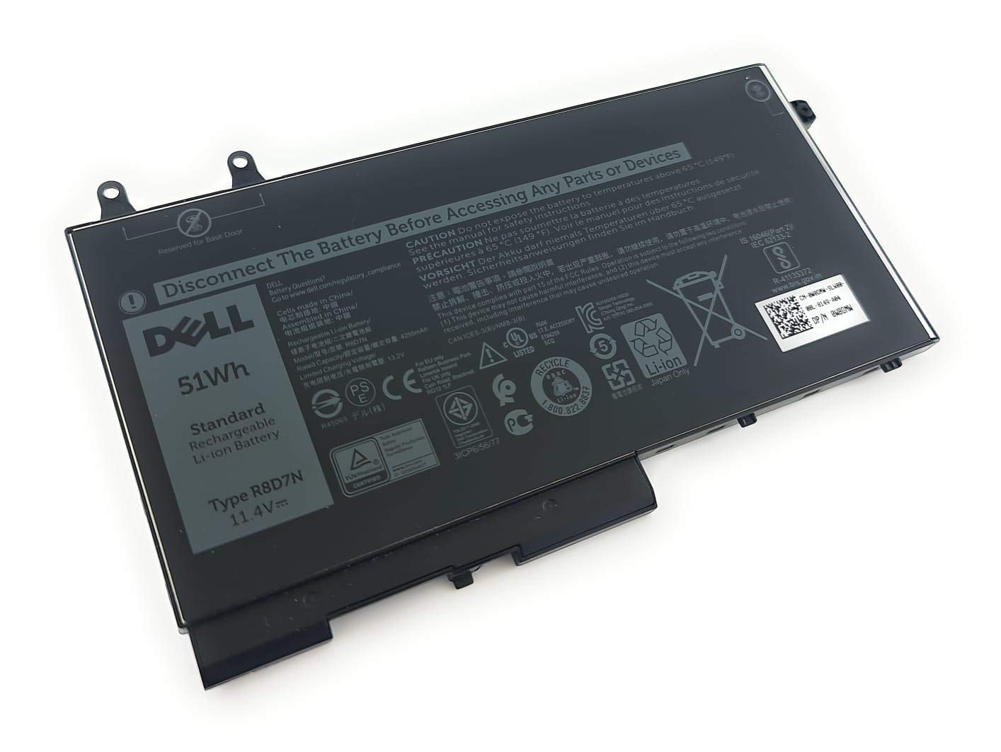 Dell Latitude 5400 5401 5410 5411, Latitude 5500 5501 5510 5511 Precision 3540 3541 3550 3551 51Wh 3-Cell Type R8D7N W8GWMTNT6H