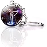JWPavilion Zodiac 12 Constellations Charm Luminous Crystal Ball Pendant Key chain