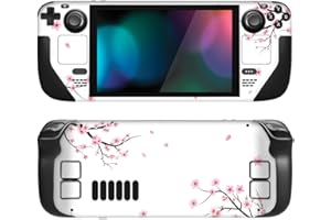 PlayVital Full Set Protective Skin Decal for Steam Deck LCD, Custom Stickers Vinyl Cover for Steam Deck OLED - Falling Cherry