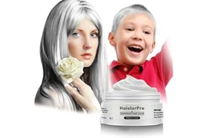 HaiolorPro White Temporary Hair Color Dye Wax Washable，Hair Makeup Paint Wax for Parties or Cosplay, Hair Coloring Products N