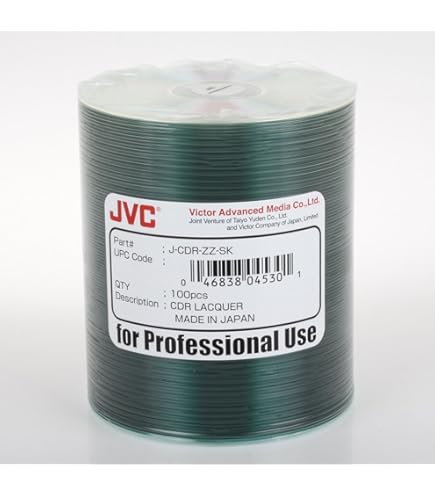 Amazon.com: JVC Taiyo Yuden Silver Lacquer 52X CD-R Media 100 Pack