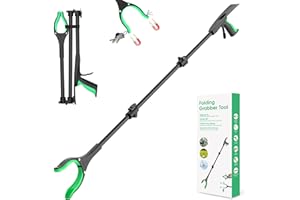 VERDINEX 51" Extra Long Grabber Reacher Tool, Foldable Reacher Grabber Pickup Tool with Magnetic Tip & 360° Rotating Anti-Slip Claw, Extension Grabber for Seniors, Indoor and Outdoor Trash Picker