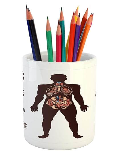 Amazoncom Ambesonne Anatomy Pencil Pen Holder Human Body