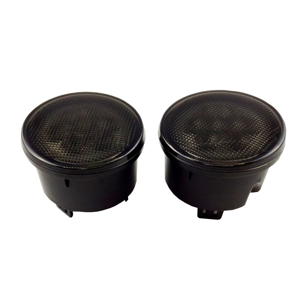 HANSWDAmber Front LED Turn Signal Light Assembly for 2007~2016 Wrangler JK Turn Lamp Fender Flares Eyebrow Indicator Side Maker Parking Lights Bulb Smoke Lens Pack of 2